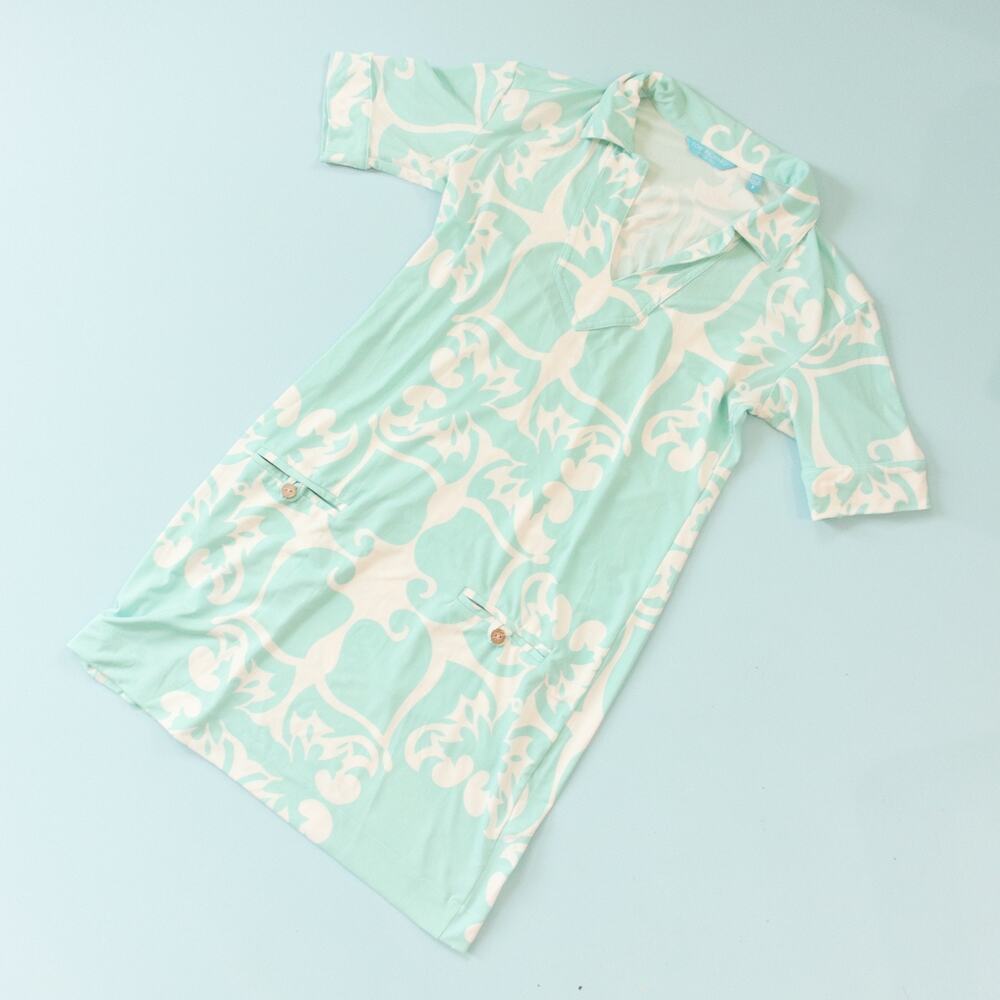 Tori Richard Honolulu Floral Collared Shift Dress Size Small